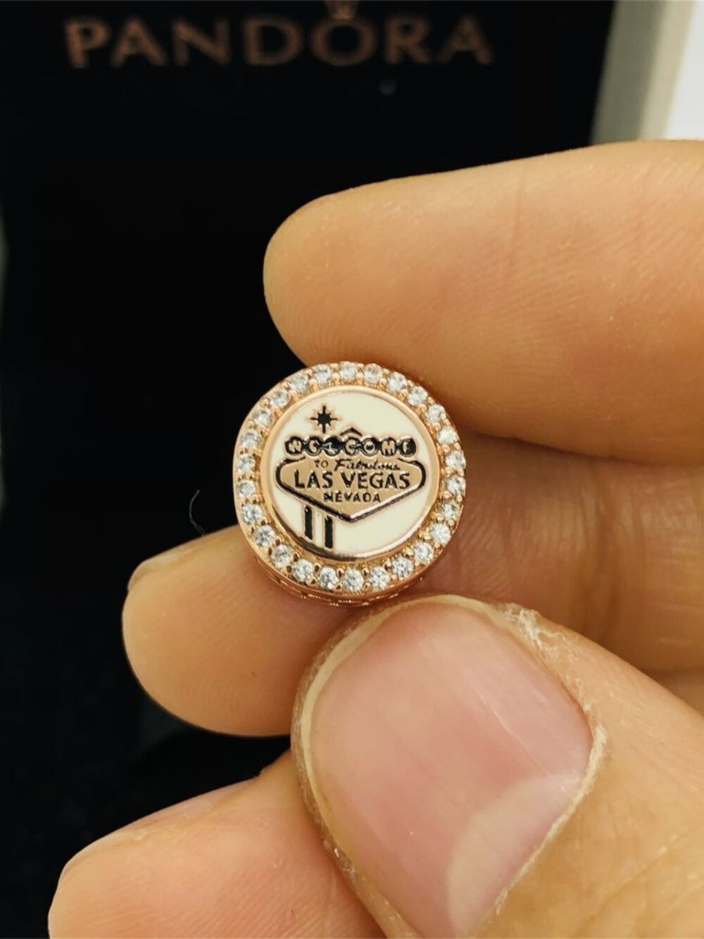 ✨🔥Pandora Welcome To Fabulous LAS VEGAS Charm Bead Rose Gold